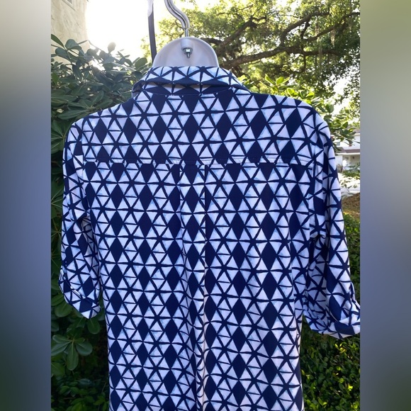 J McLaughlin Navy Blue Geometric Women’s Dress - Picture 7 of 10